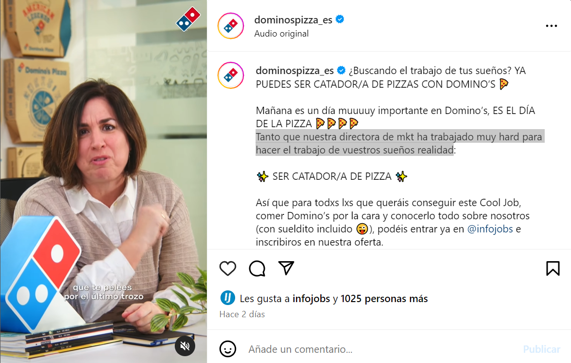 Catador de Pizza del Dominos Pizza